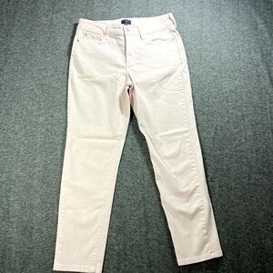 NYDJ Womens Light Pink Peach Stretch Ankle Lift Tuck Jeans Size 10 Preppy